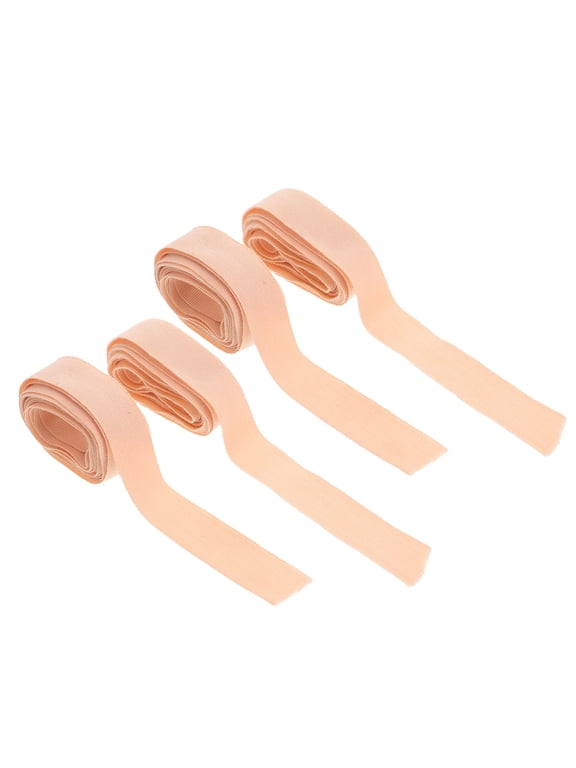 4 Count Ballet Shoe Ribbons, Wide Canvas Straps for Pointe Shoes, Dance Slipper Support Bands for Dancers