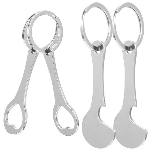 IMIKEYA 4Pcs Portable Metal Shopping Cart Tokens with Keychain Holder for Grocery Store Use