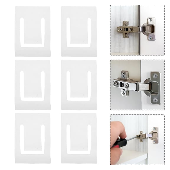 IMIKEYA 50Pcs Cabinet Door Hinge Limiter White Plastic Clip with Precise 90 Degree Angle Restriction