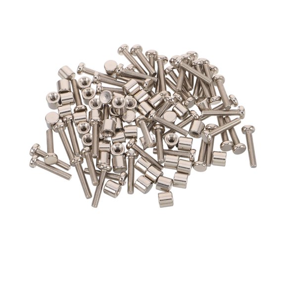 IMIKEYA 50Sets Acrylic Sign Mounting Hardware Plated Silver Metal Standoffs for Wall Frames