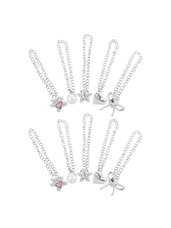Pant Hem Clips Plated Silver Metal Secure Hold for Loose Jeans 5Pairs