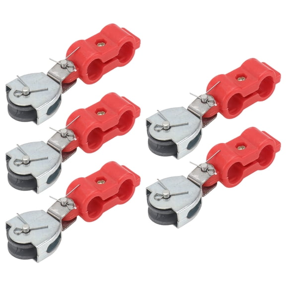 IMIKEYA 5Pcs Heavy Duty Wire Pulling Pulley Red Metal Plastic for Factory Use