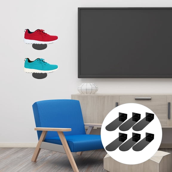 IMIKEYA Imikeya Acrylic Floating Shoes Shelves Black Home Decor 1Set