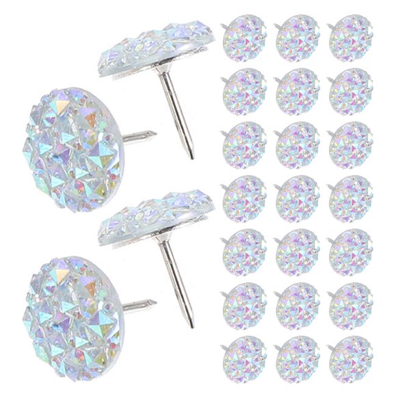 IMIKEYA 60Pcs Resin Decorative Push Pins with Sparkly Rhinestone for Photo Or Map Boards