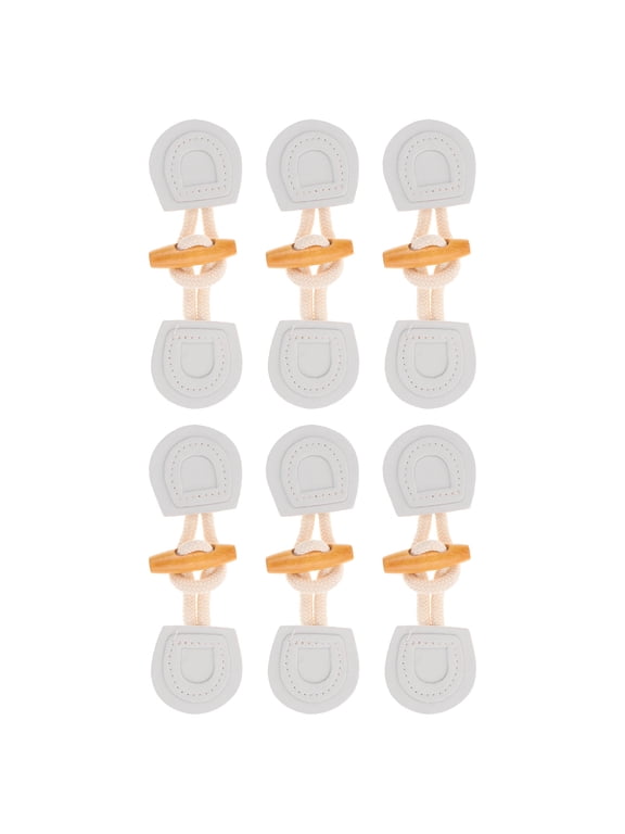Durable Light Grey Toggle Clasps for Coats and Dresses 6Pairs