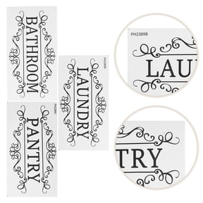 IMIKEYA 6-Pack Clear Identification Labels for Bathroom, Laundry, Pantry & Restroom Doors with
