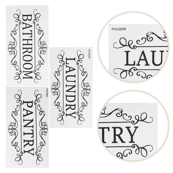 IMIKEYA 6-Pack Clear Identification Labels for Bathroom, Laundry, Pantry & Restroom Doors with