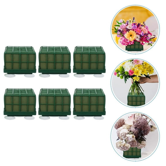 IMIKEYA 6Pcs Flower Mud Blocks Green Sponge for Wedding Car Floral Decor and Craft Projects