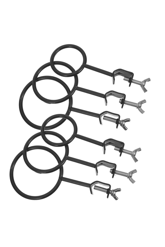 6-Piece Iron Retort Clamp Stand Set with Polished Edges Laboratory Flask and Beaker Support