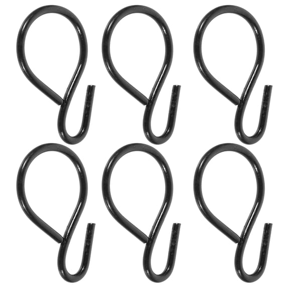 IMIKEYA 6Pcs Utility Design Black Metal S Shape Hooks for Hanging in Garden Garage