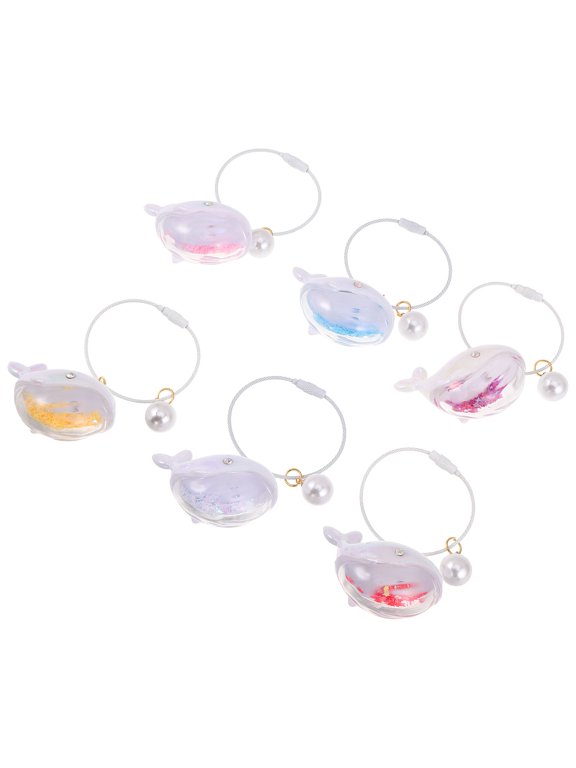 6-Pack Colorful Acrylic Dolphin Keychains, Assorted Ocean Animal Key for Backpack, Car Keys, Bag Charms,