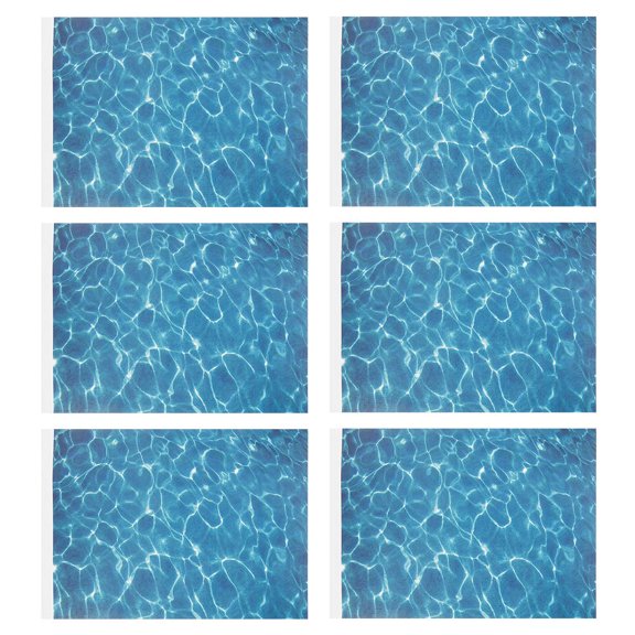 IMIKEYA 6Sheets Removable Blue Water Grain Sticker Plastic Wall Decal for Office and Bedroom