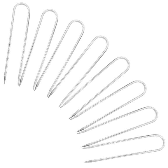 IMIKEYA 8Pcs U Shaped Tent Stakes Steel for Fixing Tents and Garden Cloths Outdoors