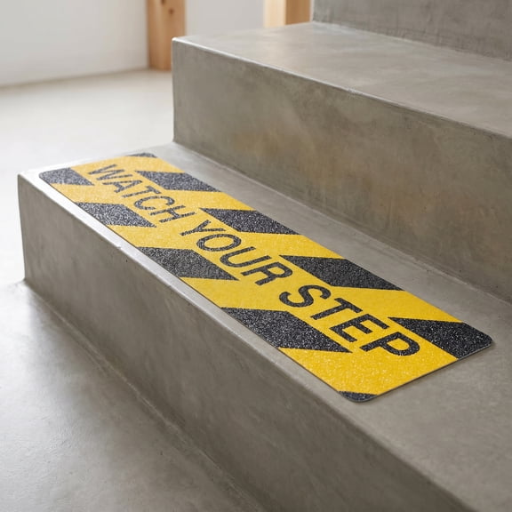 IMIKEYA 8Pcs Watch Your Step Tape Vinyl Safety Strip for Stairs and Hazard Floor Marking
