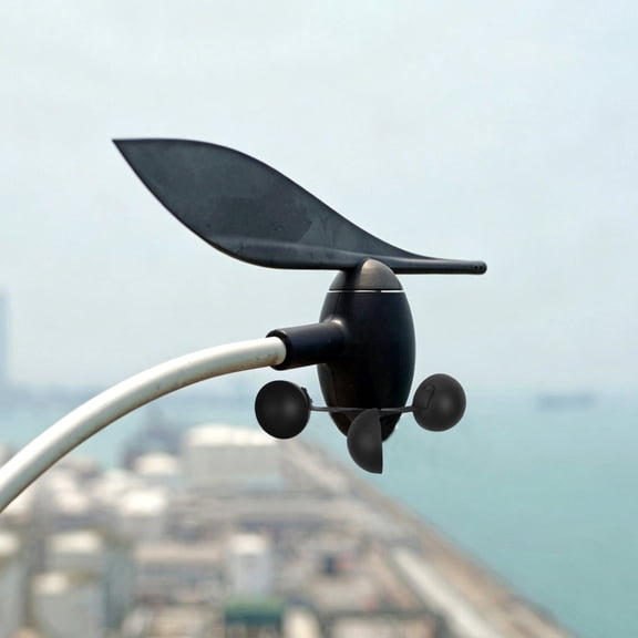 IMIKEYA Aluminum Alloy 3 Cup Wind Speed Meter Accurate Weather Station Anemometer Black