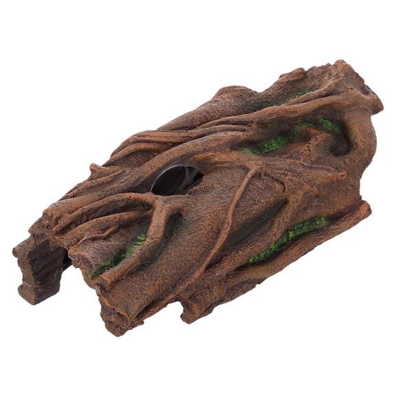 IMIKEYA Multifunctional Resin Hollow Log Hideout for Turtles, Fish, and Reptiles in Terrariums and Aquariums