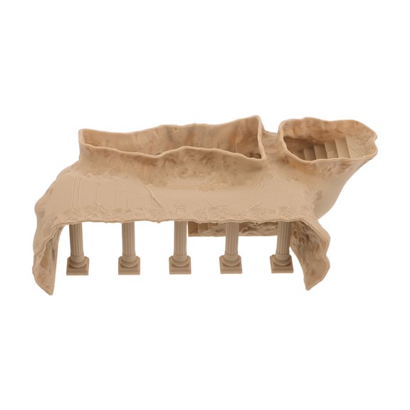 IMIKEYA Aquarium Roman Column Ruins Fish Cave Light Brown Hideout for Betta and Small Fish
