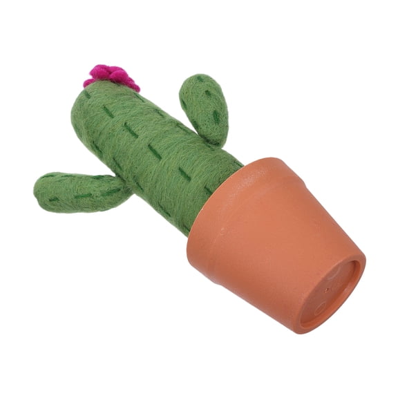 IMIKEYA Cactus Shaped Pin Cushion with Multi-Felt Design, Plastic Base for Sewing, Quilting, and Craft Projects