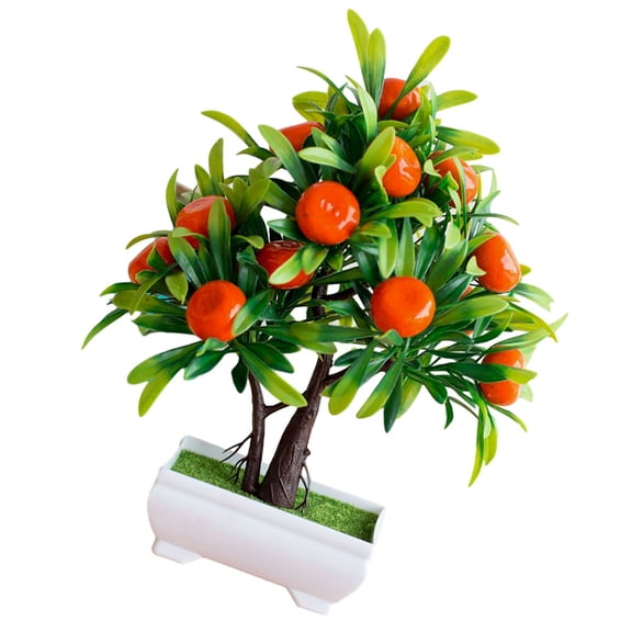 IMIKEYA Artificial Orange Tree with Pot Multi Color Faux Fruit Tree Decor for Home and Office Centerpiece
