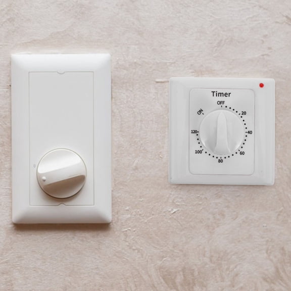 IMIKEYA Bathroom Timer Switch White Wall Mounted Timer for Exhaust Fans and Lights Indoor