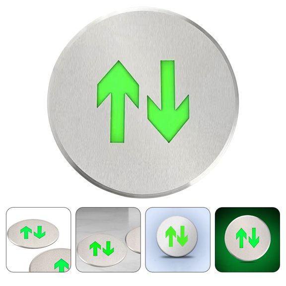 IMIKEYA Bidirectional Emergency Exit Sign Stainless Steel Luminous Arrow Floor Indicator