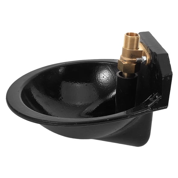 IMIKEYA Black Cast Iron Cow Waterer Automatic Livestock Drinking Bowl for Outdoor Use