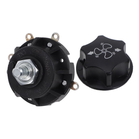 IMIKEYA Black Rotary Fan Switch Knob with 4 Position Selector for Precise Speed Control and Machine Cooling