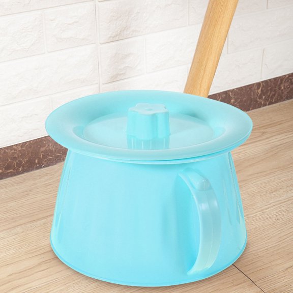 IMIKEYA Blue Compact Plastic Chamber Pot for Home Use Portable Toilet with Stable Base