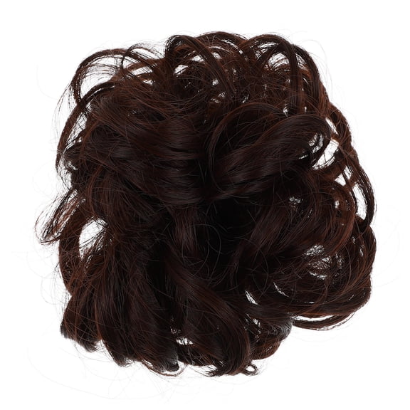 IMIKEYA Brown Chignon Hairpiece Hair Bun Extensions with Natural Glossy Soft Texture for Special Occasions