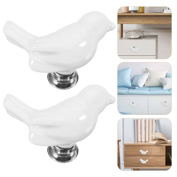 IMIKEYA Cabinet Drawer Handle, Knob Ceramic European Style 2pcs Single Hole