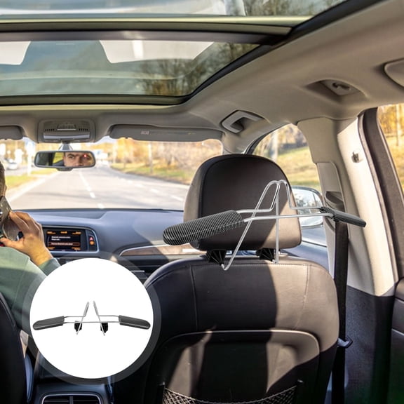 IMIKEYA Car Headrest Suit Hanger Stainless Steel Clothes Rack Portable Organizer for Travel