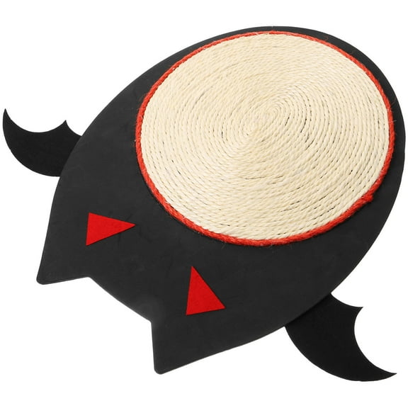 IMIKEYA Bat Cat Scratcher Mat Black Felt Cloth and Sisal Rope for Pet