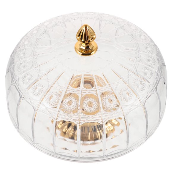 IMIKEYA Decorative Transparent Food Serving Plate with Smooth Edges and Stable Footed Design