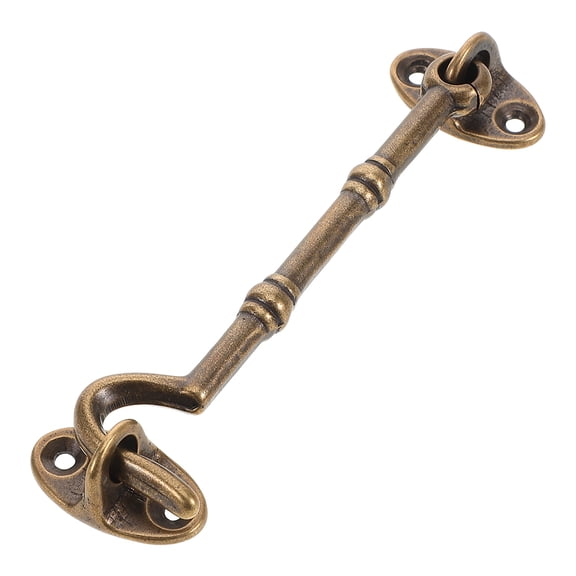 IMIKEYA Durable Brass Hook and Eye Latch for Door Coffee Finish Rotating Gate Lock with Easy Installation