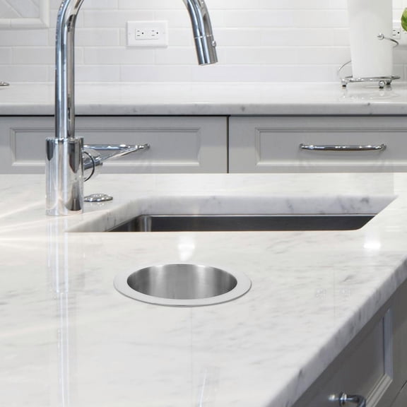 IMIKEYA Countertop Trash Chute Plated Silver Stainless Steel Drop in Grommet
