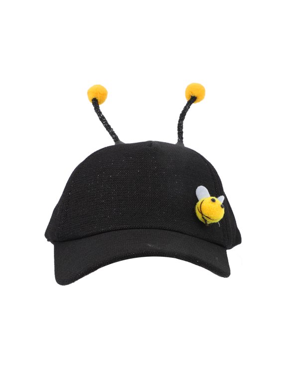 Creative Bee Antenna Baseball Hat Black Mesh Sun Cap Breathable Comfortable for Outdoor Activities