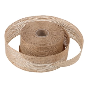 IMIKEYA Natural Jute Burlap Ribbon with Hemp Twine for Rustic Home Decorating and Craft Wrapping in Beige