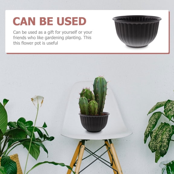 IMIKEYA Flower Planter Round Black Plastic for Indoor Plants 1Pack