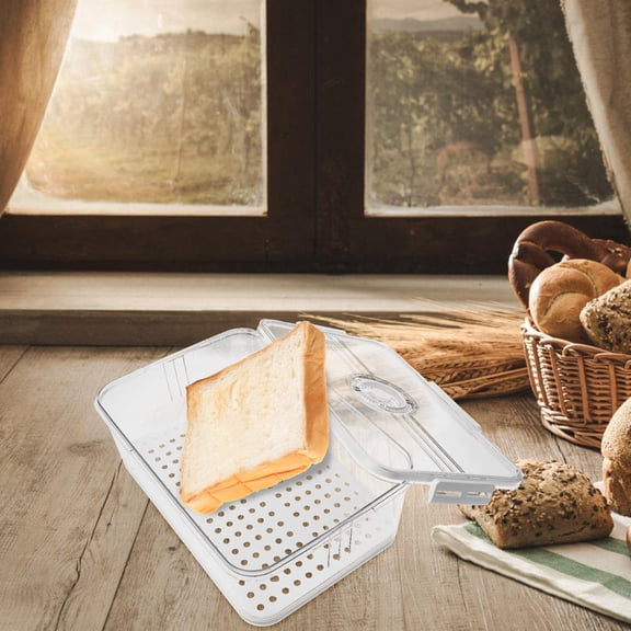 IMIKEYA Fresh-Keeping Clear Bread Container with Built-in Timer and Airtight Seal for Homemade Bread