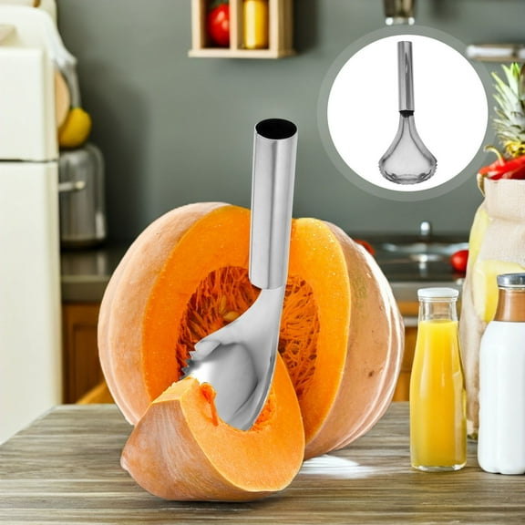 IMIKEYA Pumpkin Core Remover Stainless Steel Plated Silver Serrated Edges Kitchen Tool
