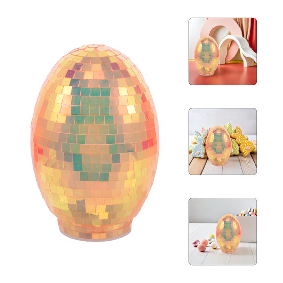 IMIKEYA Glass Decorative Easter Eggs with Unique Disco Mirror Design for Festive Indoor Display