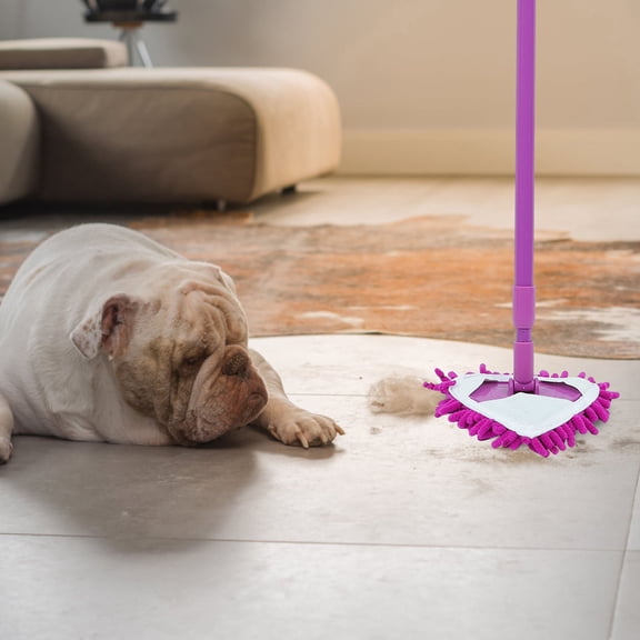 IMIKEYA Glass Washing Mop with Telescoping Handle and Thick Chenille Head for Hard to Reach Corners