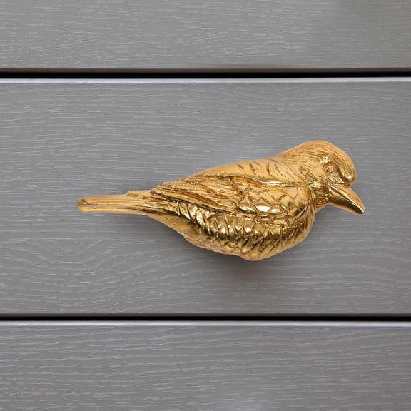 IMIKEYA Golden Brass Bird Cabinet Knobs, 3D Decorative Door Handles for Drawer, Dresser, Cupboard, Furniture Hardware Pulls