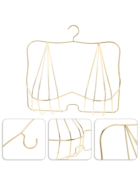 Wire Bra Display Mannequin with Elegant Golden for Retail Clothing Stores and Boutique Displays