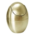 Computer W Waste IMIKEYA Golden Stainless Steel Desktop Trash Can Elegant Eggshell ...