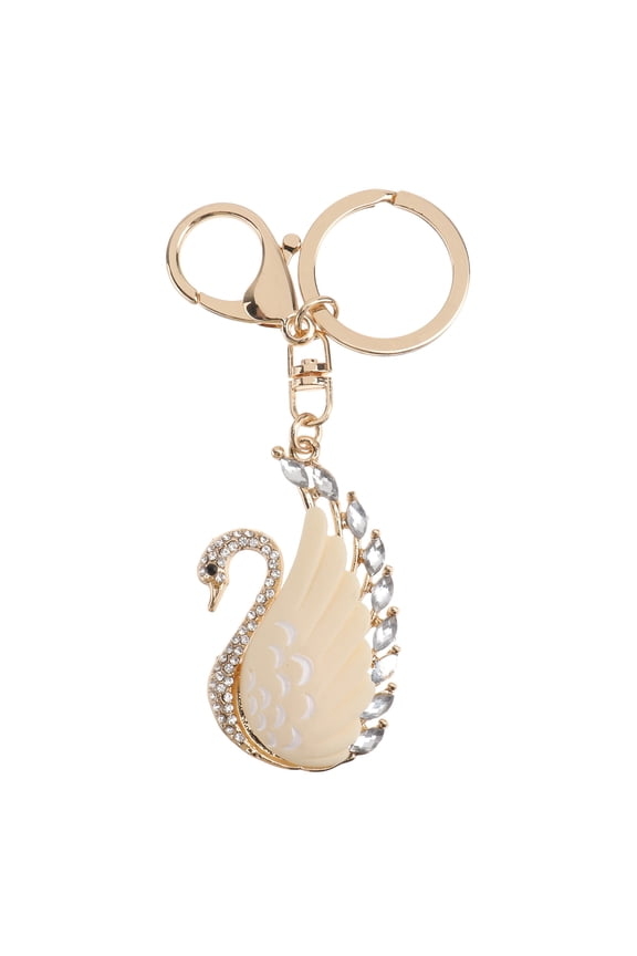 Hanging Bag Keychain 1Pcs Crystal Swan Key Ring Rose for Women