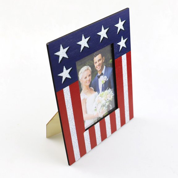 IMIKEYA Independence Day Picture Frame with Solid Bottom for Stable Desktop Display Decor
