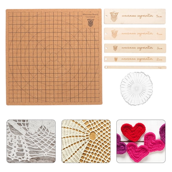 IMIKEYA Macrame Board with Printed Grid, Necklace Making Board for Jewelry Design, Cotton Rope Craft Tool