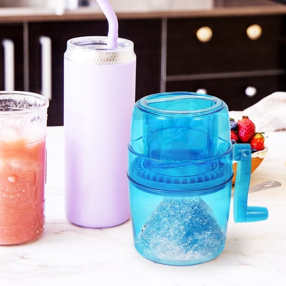 IMIKEYA Blue Manual Ice Shaver Hand Crank Ice Crusher PP ABS for Kitchen