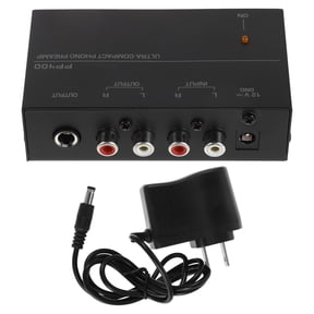 IMIKEYA Metal Phono Pre Amplifier for Record Player with Headphone Jack and Space Saving Design